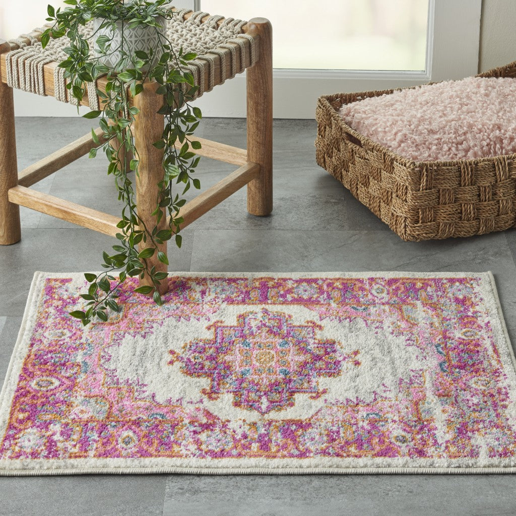 6 Fuchsia Power Loom Runner Rug Image 2