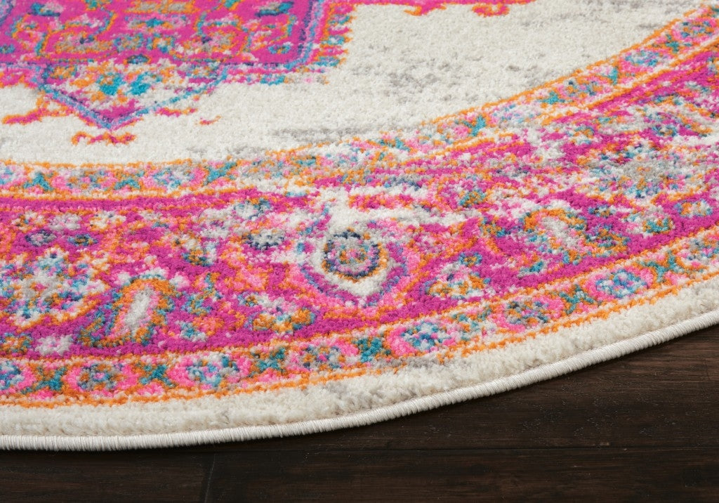 6 Fuchsia Power Loom Runner Rug Image 5