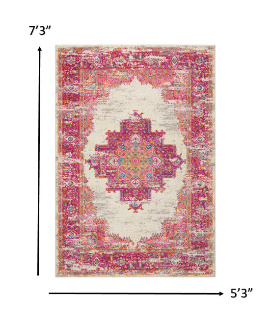 6 Fuchsia Power Loom Runner Rug Image 6