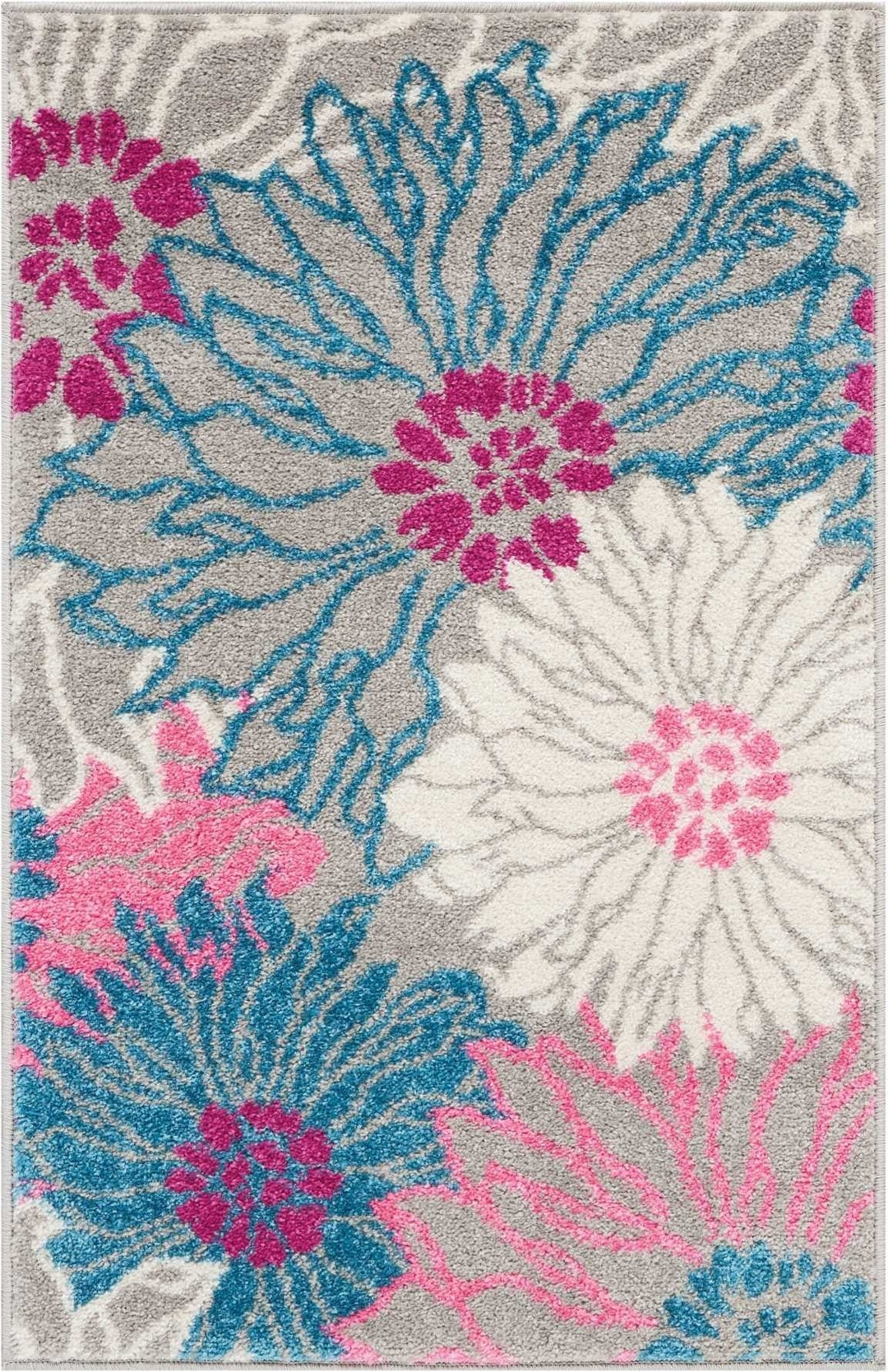 6 Gray Floral Dhurrie Runner Rug Image 9