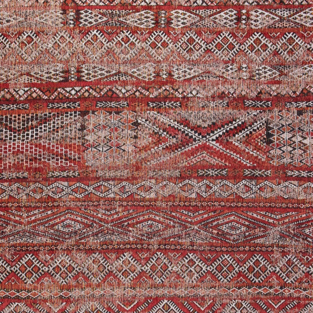 6 X 8 Red and Gray Oriental Non Skid Area Rug Image 6