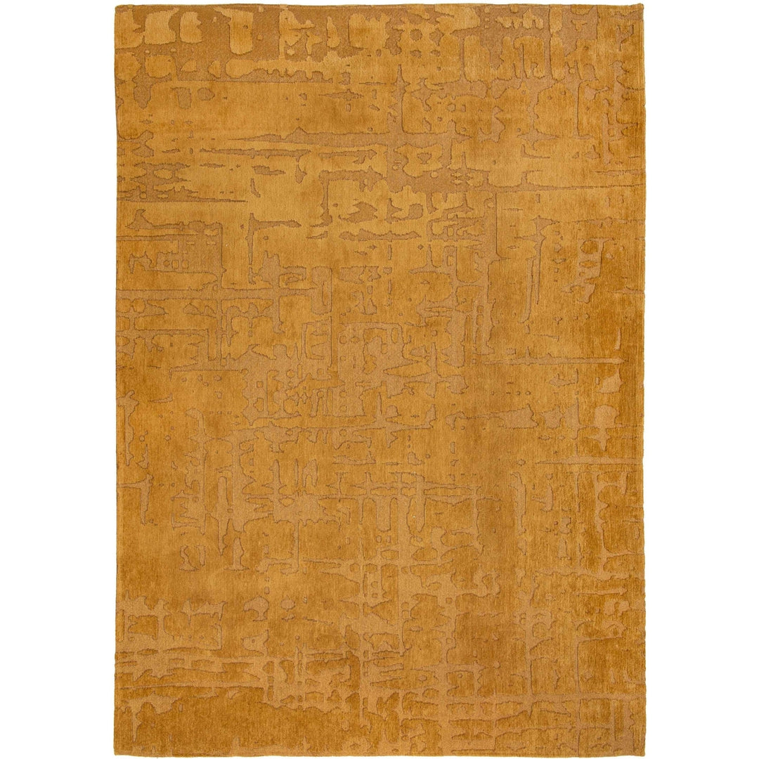 6 X 8 Yellow Abstract Non Skid Area Rug Image 2