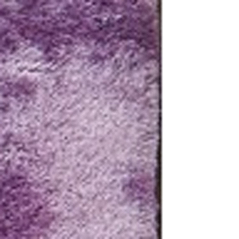 5 x 8 Purple and Ivory Faux faux Shag Non Skid Area Rug Image 8