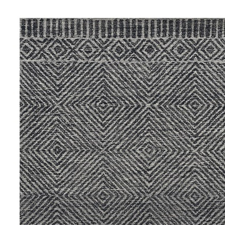 5X7 Grey Black Hand Tufted Space Dyed Geometric Indoor Area Rug Image 4