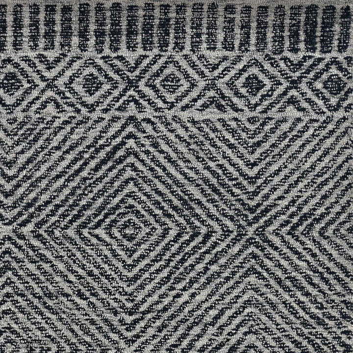 5X7 Grey Black Hand Tufted Space Dyed Geometric Indoor Area Rug Image 6