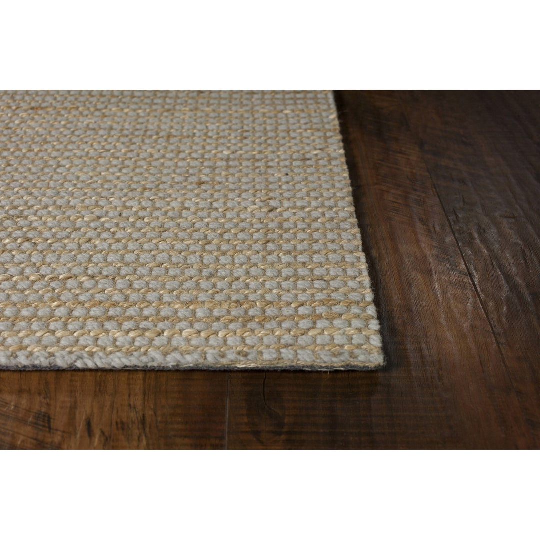 5X7 Grey Hand Woven Wool And Jute Indoor Area Rug Image 2