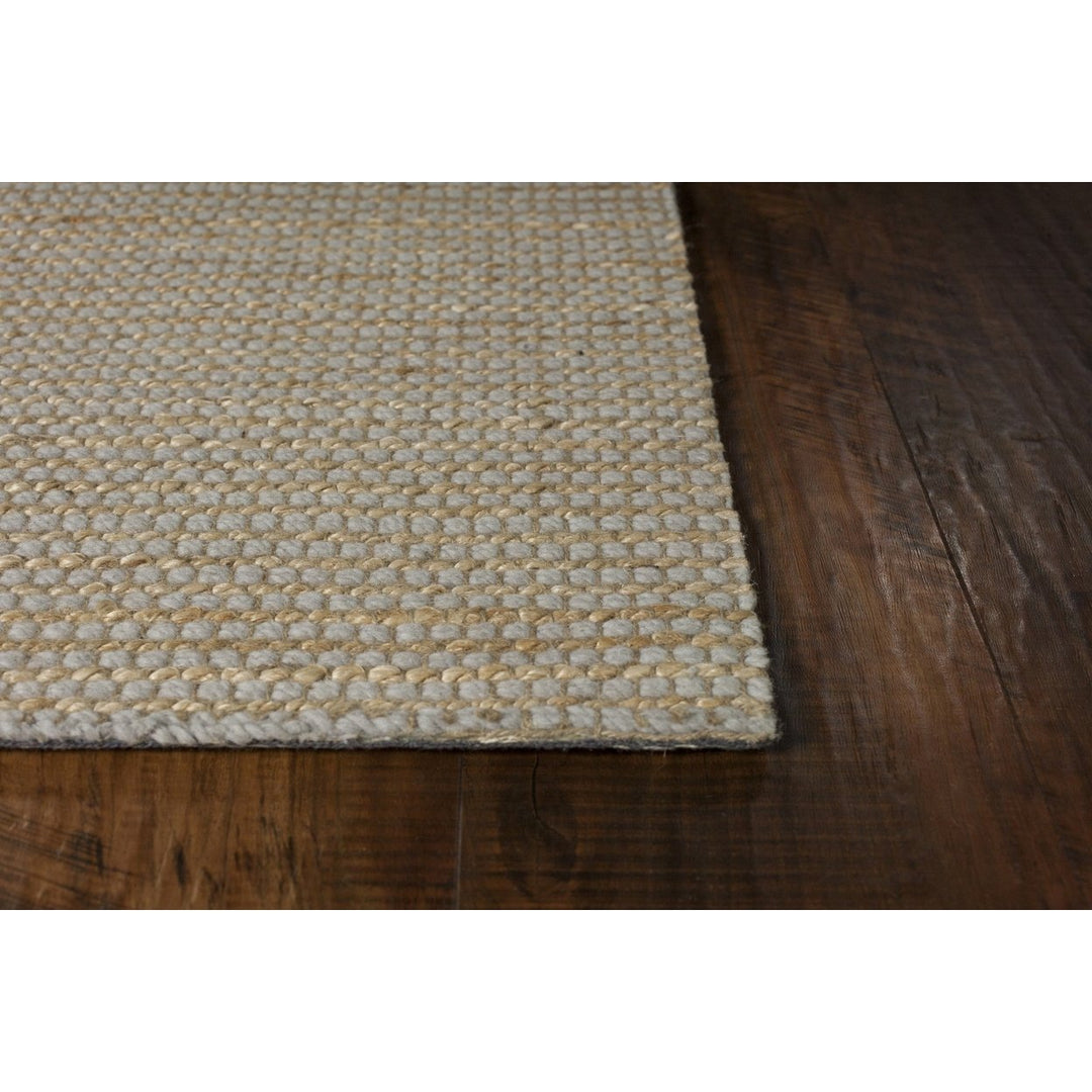 5X7 Grey Hand Woven Wool And Jute Indoor Area Rug Image 1