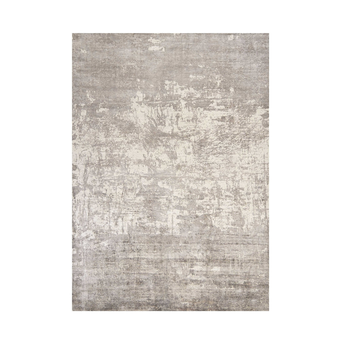 5X7 Beige Hand Loomed Abstract Brushstroke Indoor Area Rug Image 1