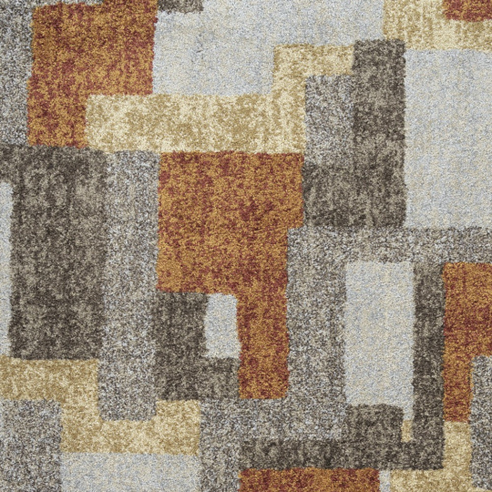 5 X 8 Grey And Brown Geometric Area Rug Image 5