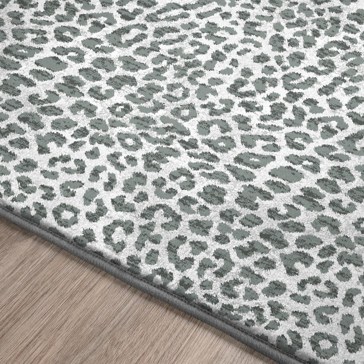 5 X 8 Grey Leopard Print Shag Handmade Non Skid Area Rug Image 7