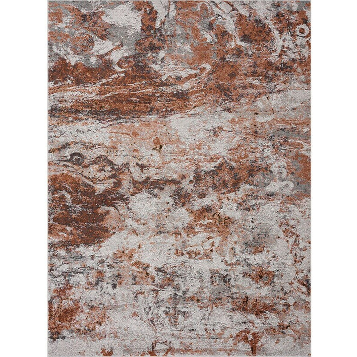 5 x 8 Brown and White Abstract Earth Area Rug Image 1