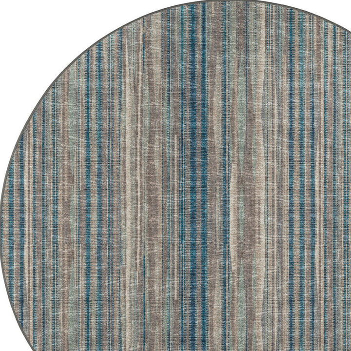 6 Brown Round Ombre Tufted Handmade Area Rug Image 1