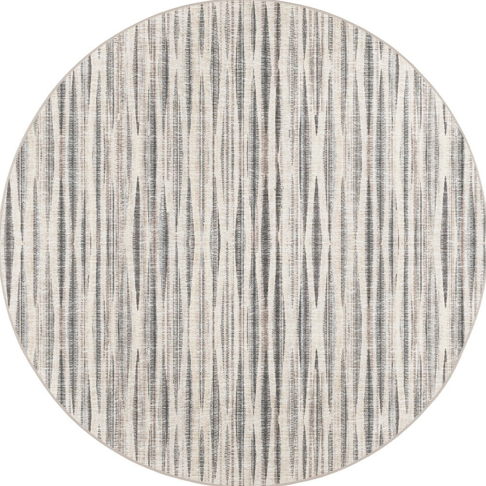 6 Ivory Round Ombre Tufted Handmade Area Rug Image 1