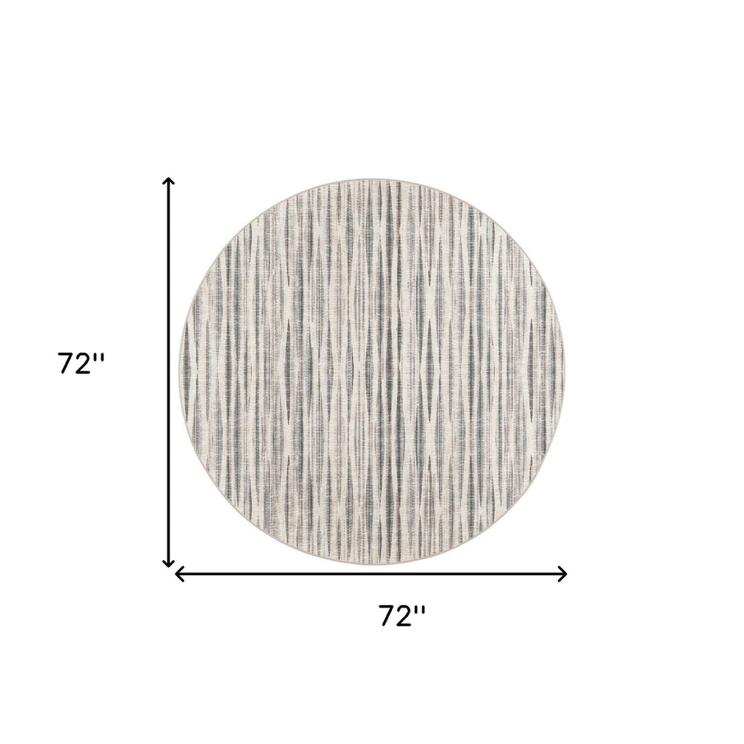 6 Ivory Round Ombre Tufted Handmade Area Rug Image 8