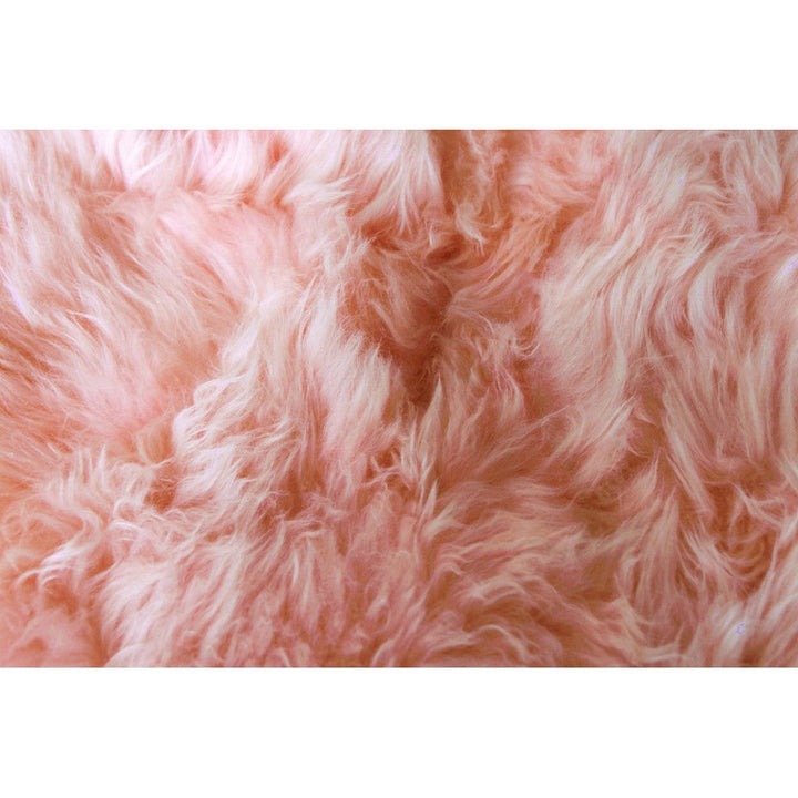 6 X 6 Pink Wool Sheepskin Handmade Area Rug Image 5