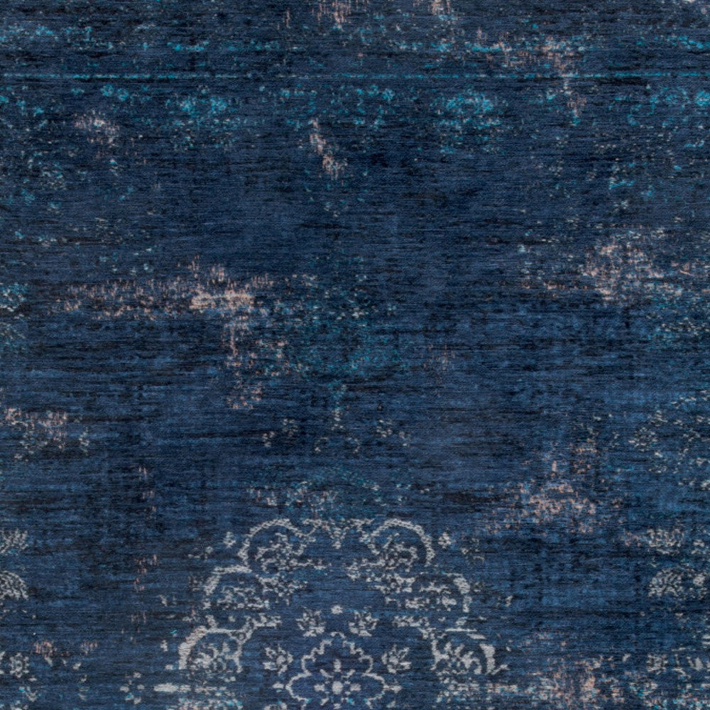 6 X 8 Blue and Gray Medallion Non Skid Area Rug Image 3