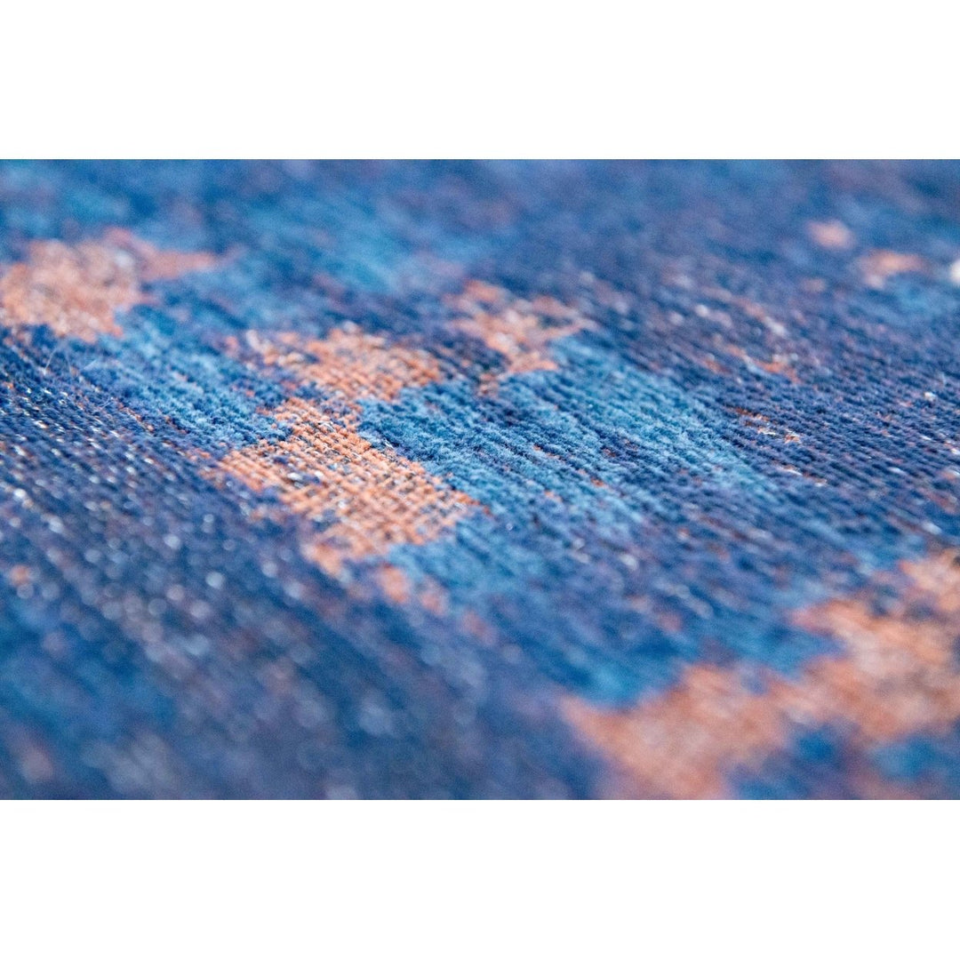 6 X 8 Blue and Brown Abstract Non Skid Area Rug Image 8