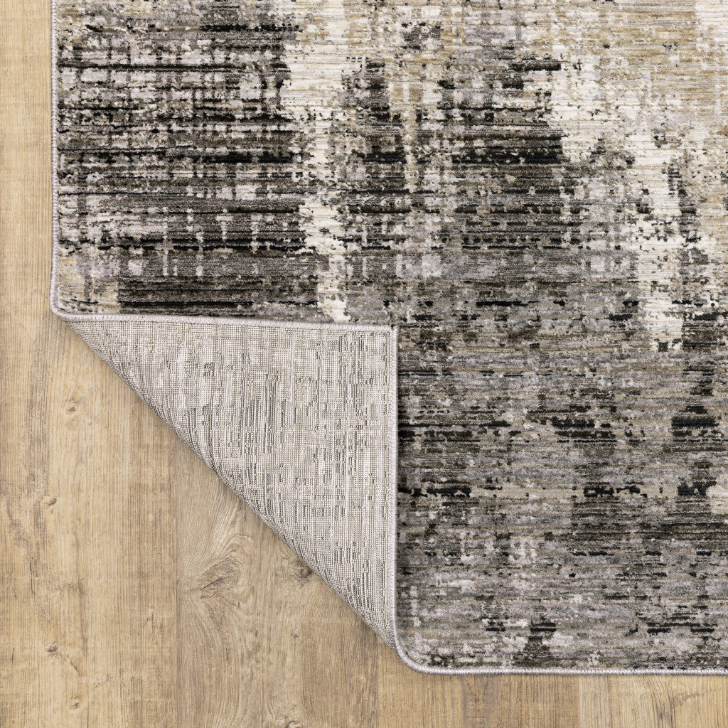 6 X 9 Grey Beige Charcoal Brown Tan And Ivory Abstract Power Loom Stain Resistant Area Rug Image 11