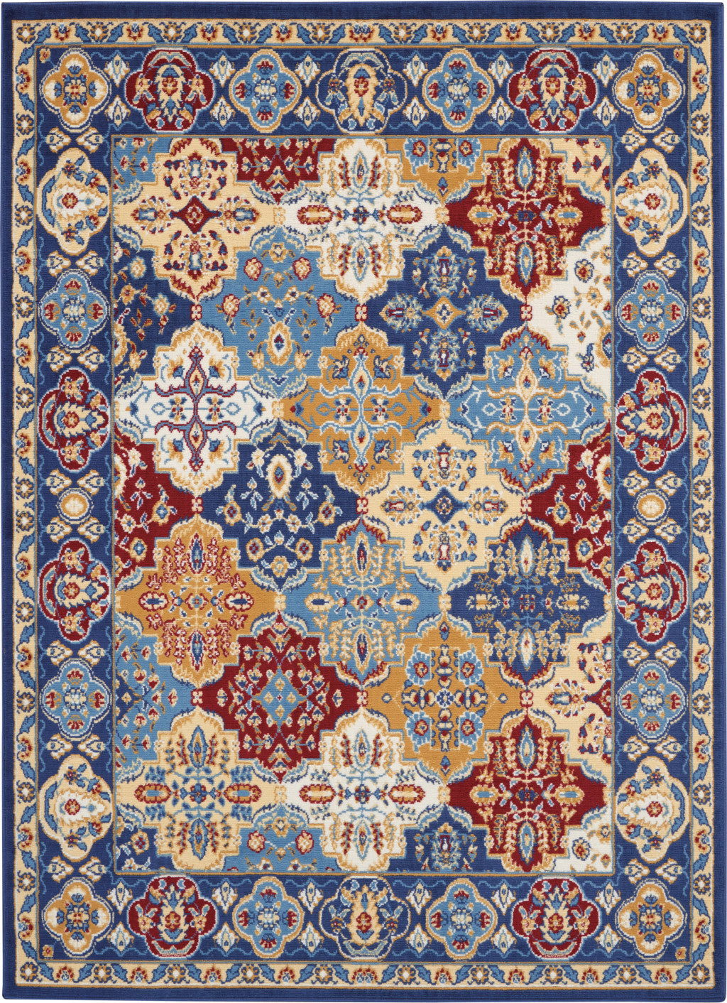 6 X 9 Red Damask Power Loom Area Rug Image 1