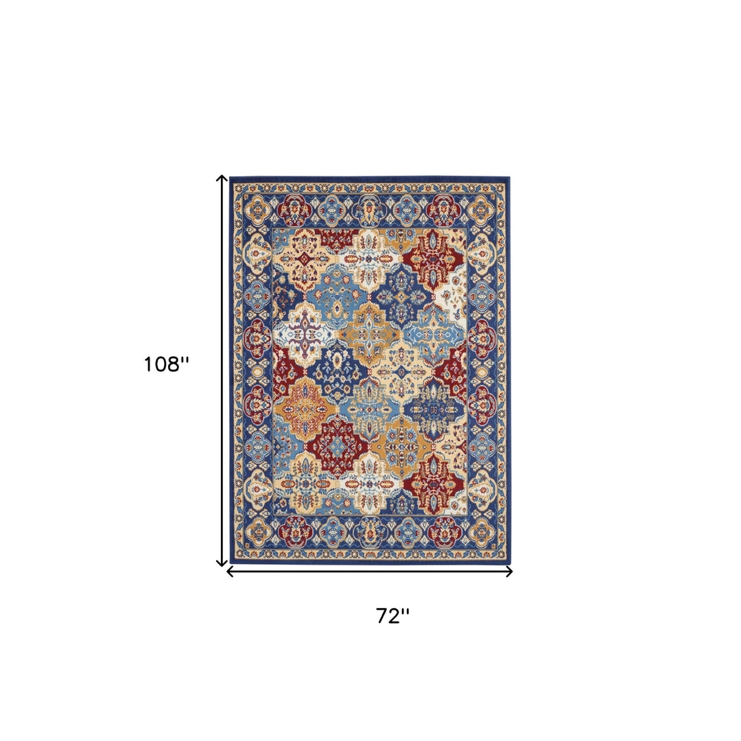 6 X 9 Red Damask Power Loom Area Rug Image 5