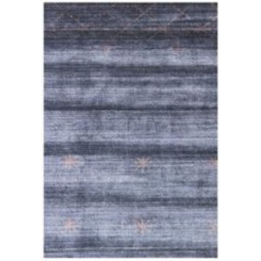 5 X 8 Navy And Blush Abstract Hand Loomed Area Rug Image 1