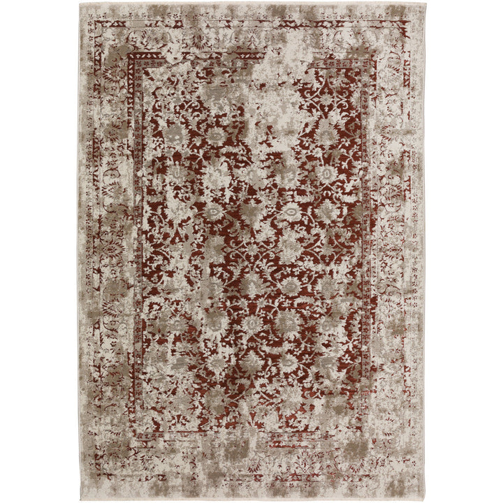 5 X 8 Red Oriental Area Rug With Fringe Image 1