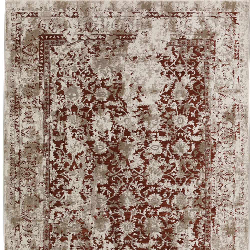 5 X 8 Red Oriental Area Rug With Fringe Image 6