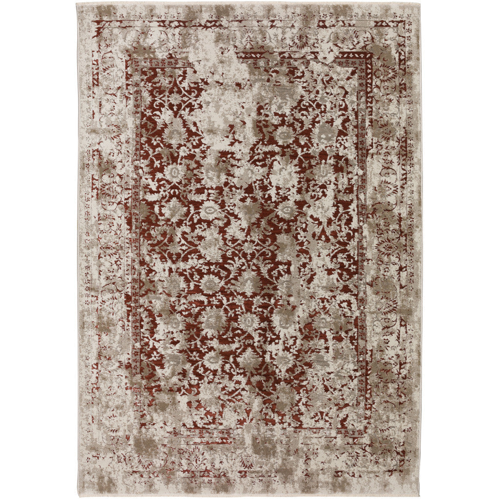 5 X 8 Red Oriental Area Rug With Fringe Image 7