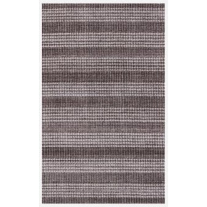 5 x 8 Rust And White Striped Hand Loomed Area Rug Image 1