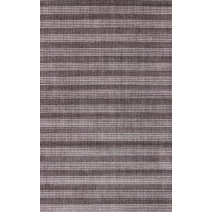 5 x 8 Rust And White Striped Hand Loomed Area Rug Image 3