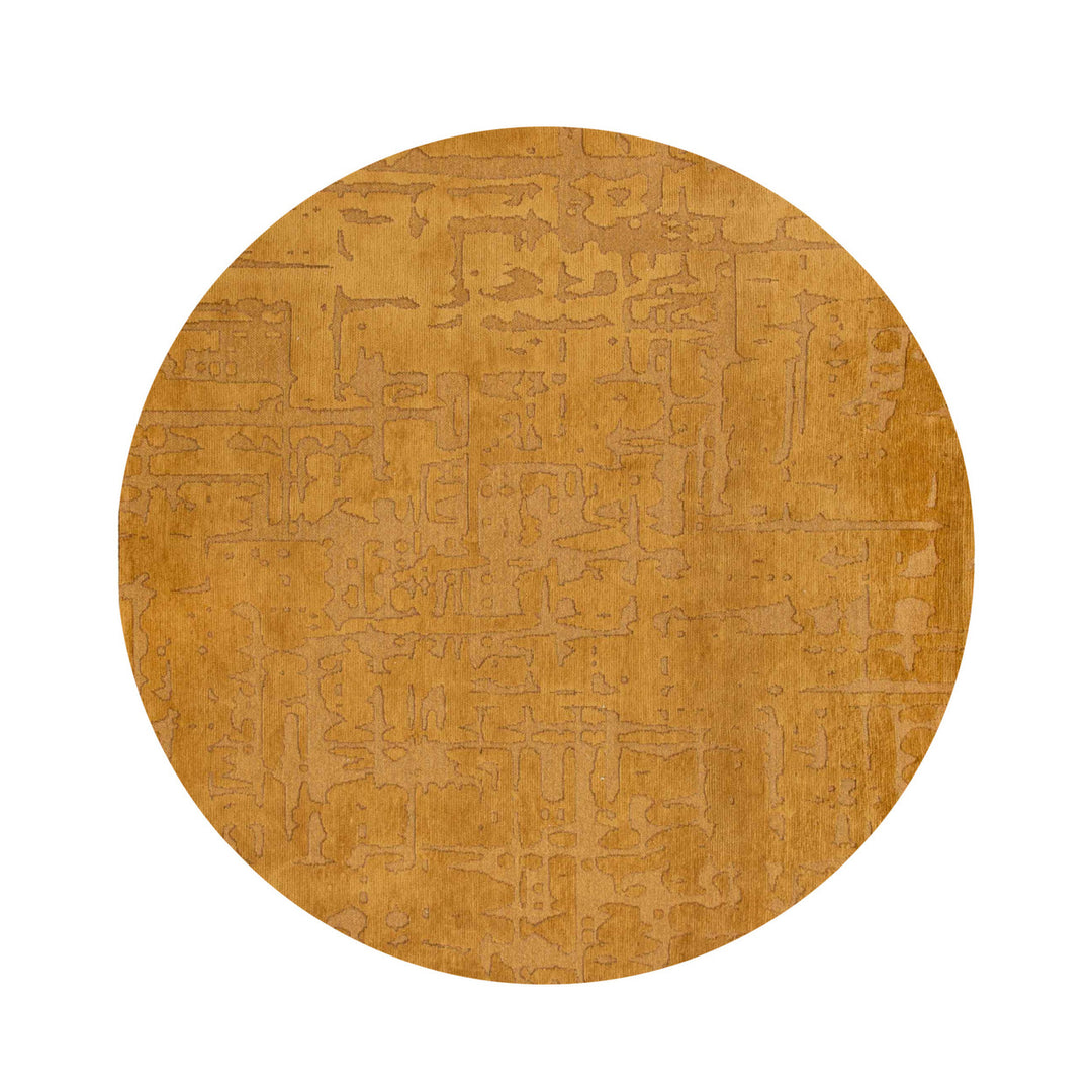 5 Yellow Round Abstract Non Skid Area Rug Image 2