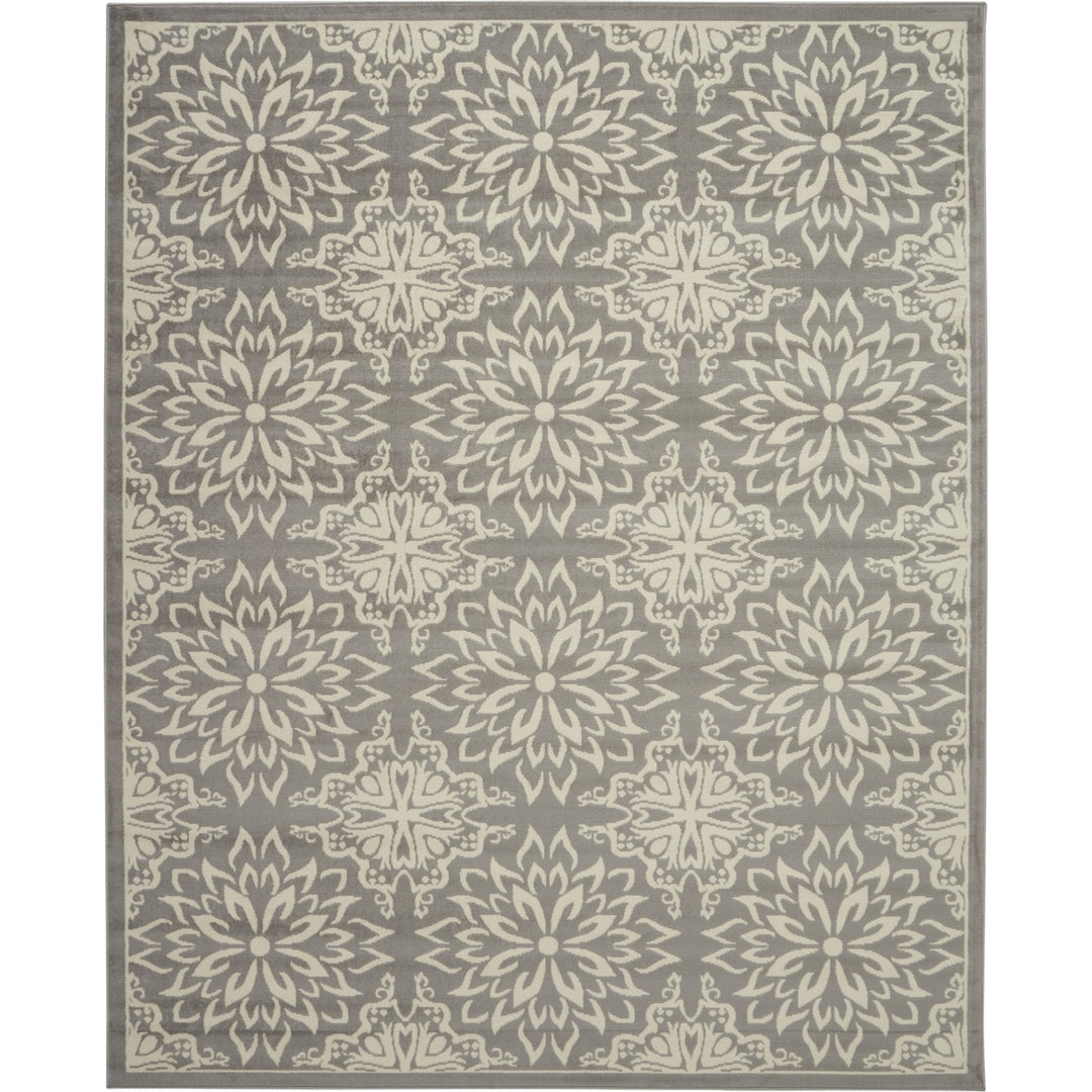 7 X 10 Gray Floral Power Loom Area Rug Image 1