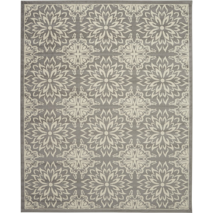 7 X 10 Gray Floral Power Loom Area Rug Image 1