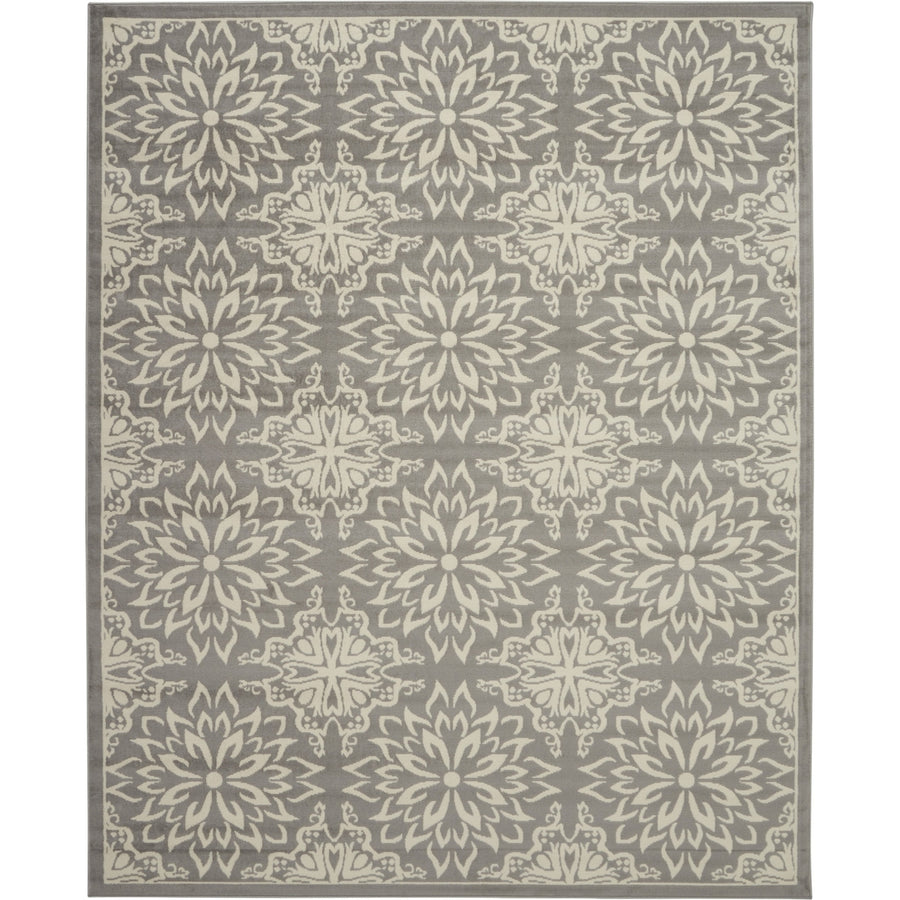 7 X 10 Gray Floral Power Loom Area Rug Image 1