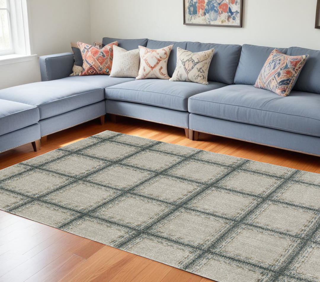 7 x 10 Gray Geometric Power Loom Area Rug Image 1