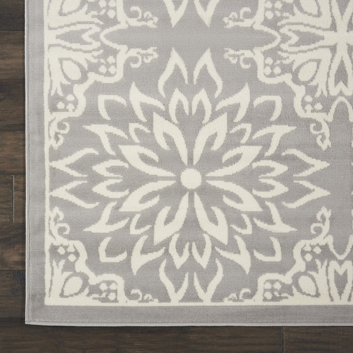 7 X 10 Gray Floral Power Loom Area Rug Image 3