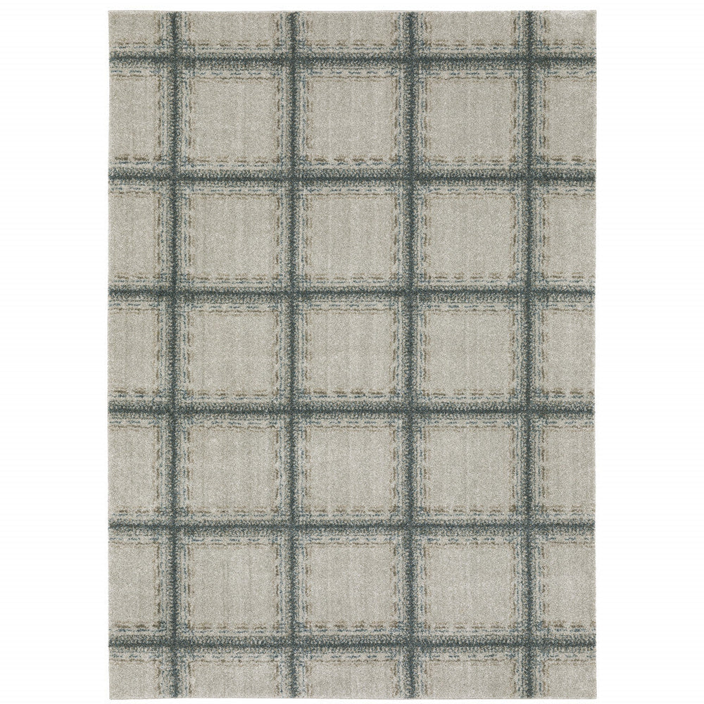 7 x 10 Gray Geometric Power Loom Area Rug Image 2