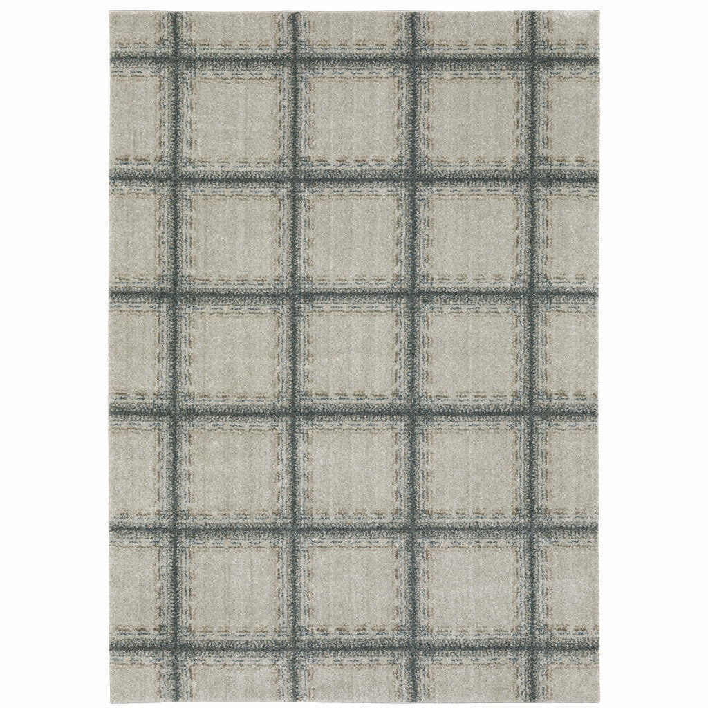 7 x 10 Gray Geometric Power Loom Area Rug Image 2