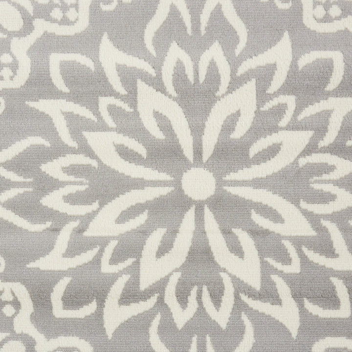 7 X 10 Gray Floral Power Loom Area Rug Image 9