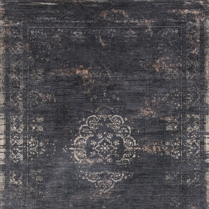 7 x 9 Gray and Black Medallion Non Skid Area Rug Image 1