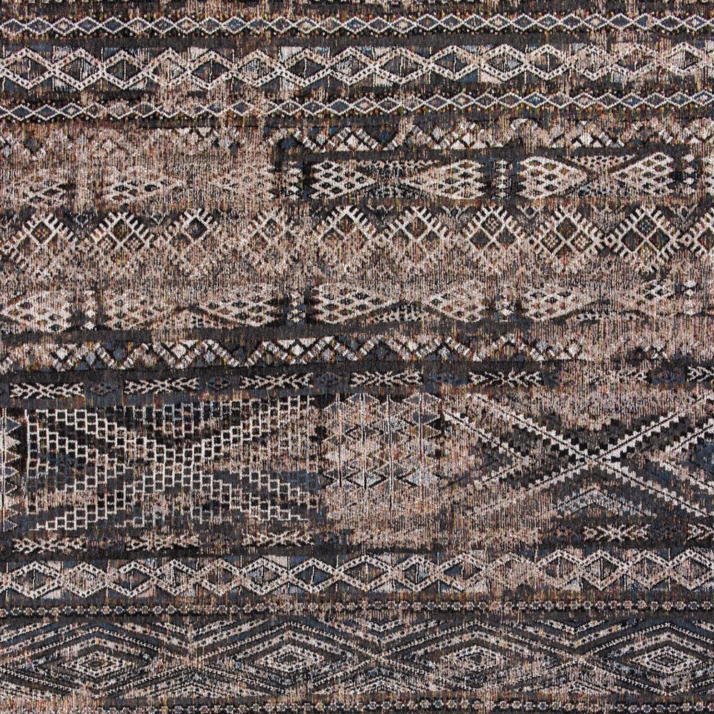 7 x 9 Gray and Beige Oriental Non Skid Area Rug Image 6