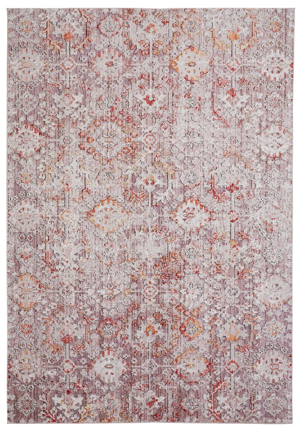 7 x 10 Pink and Ivory Abstract Area Rug Image 5