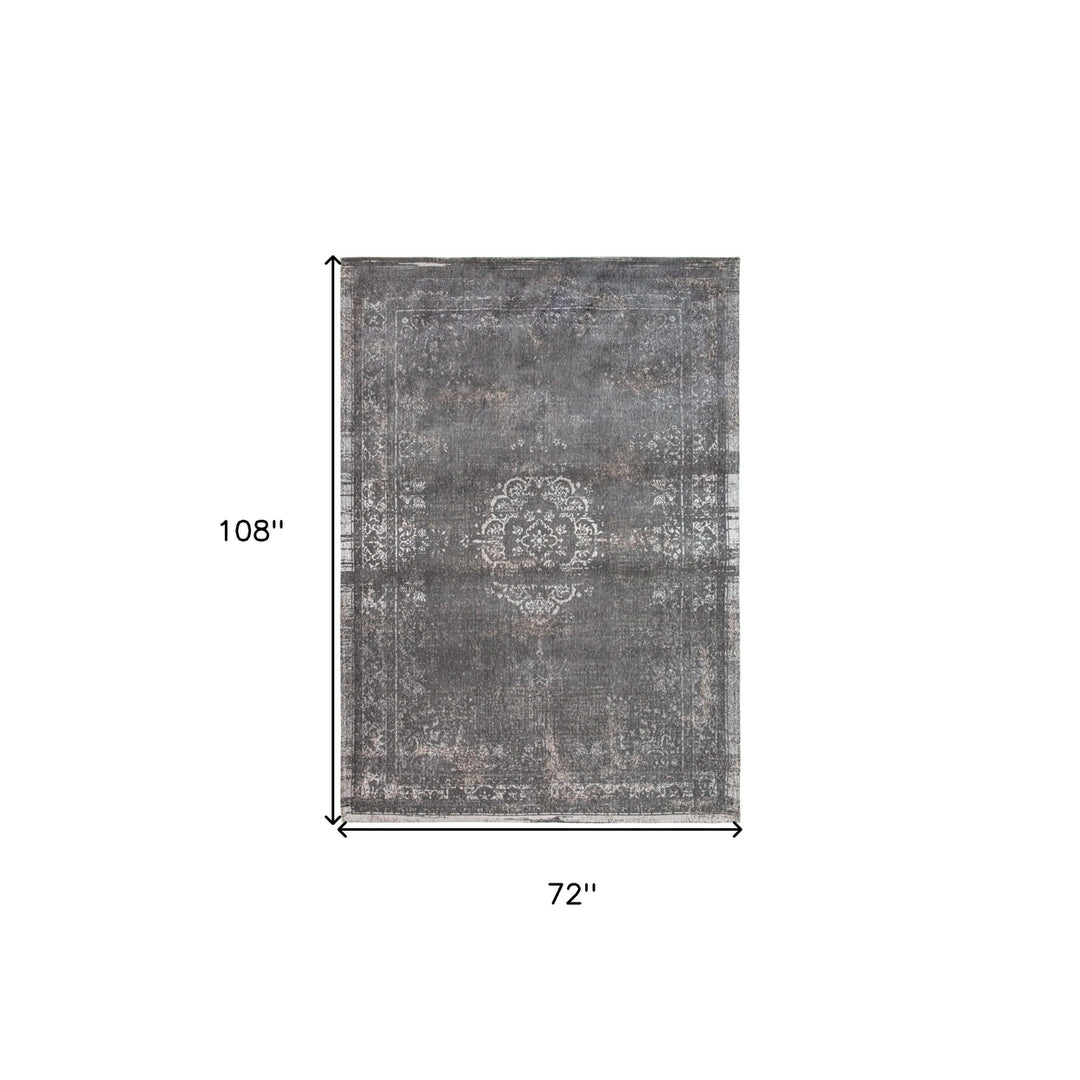 7 x 9 Gray Medallion Non Skid Area Rug Image 3