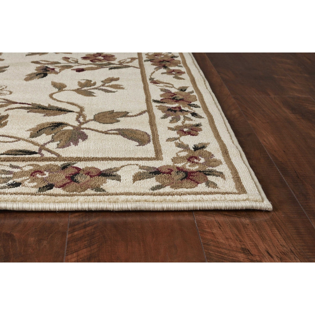 3X5 Ivory Machine Woven Floral Vines Indoor Area Rug Image 4