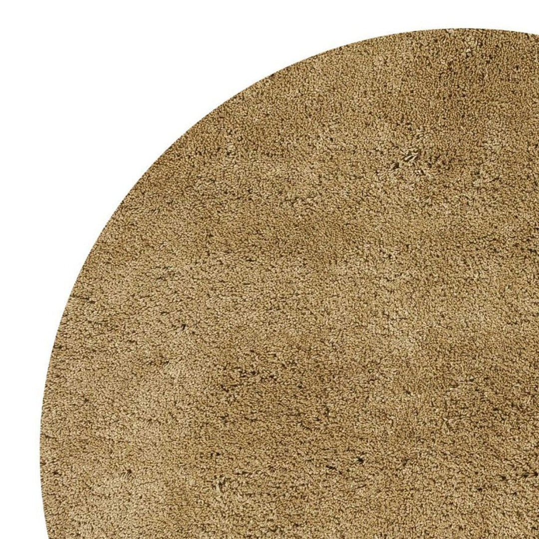 8 Round Polyester Gold Area Rug Image 1