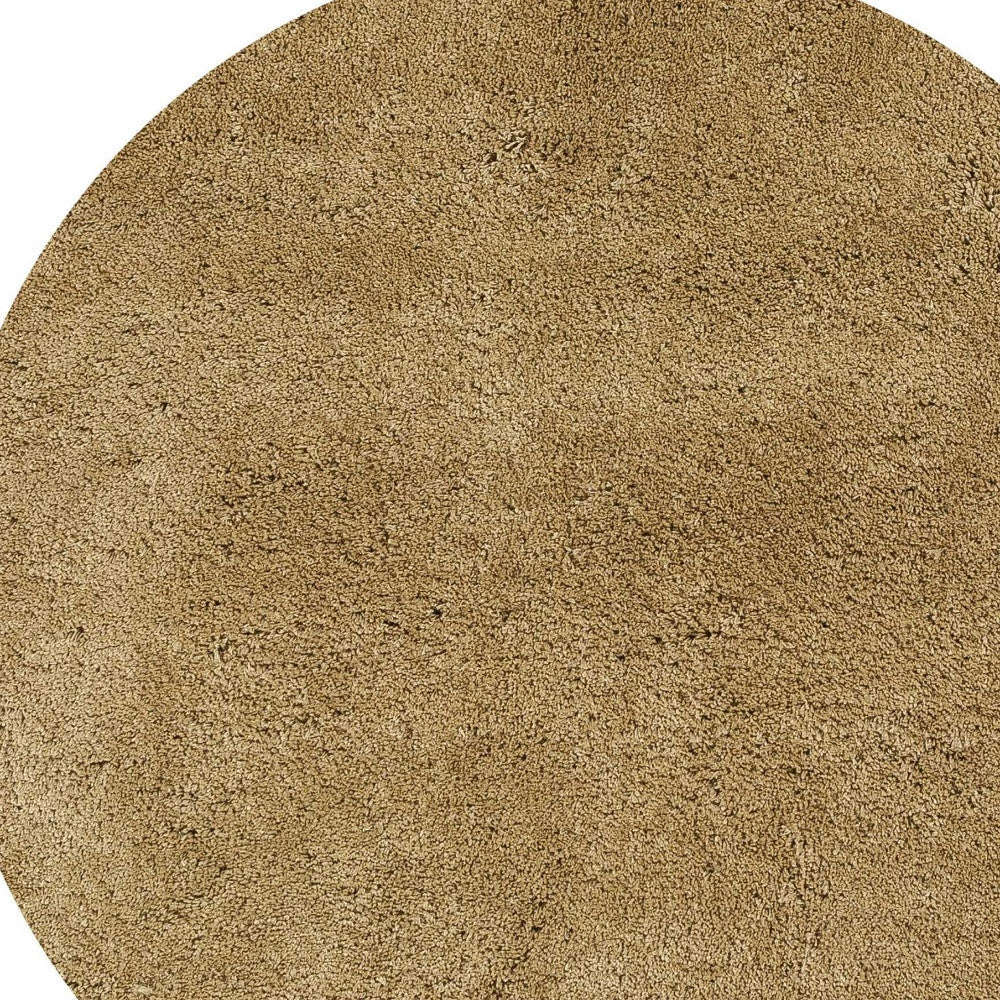 8 Round Polyester Gold Area Rug Image 5