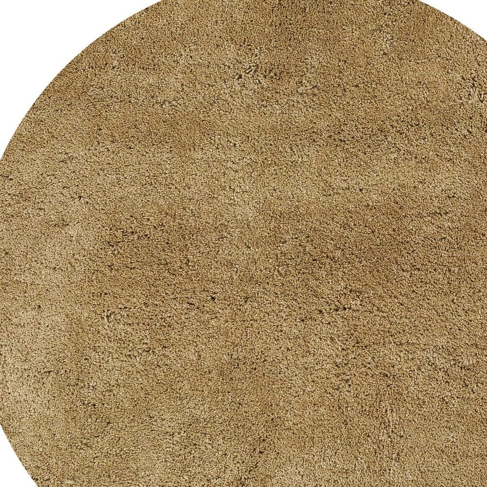 8 Round Polyester Gold Area Rug Image 1