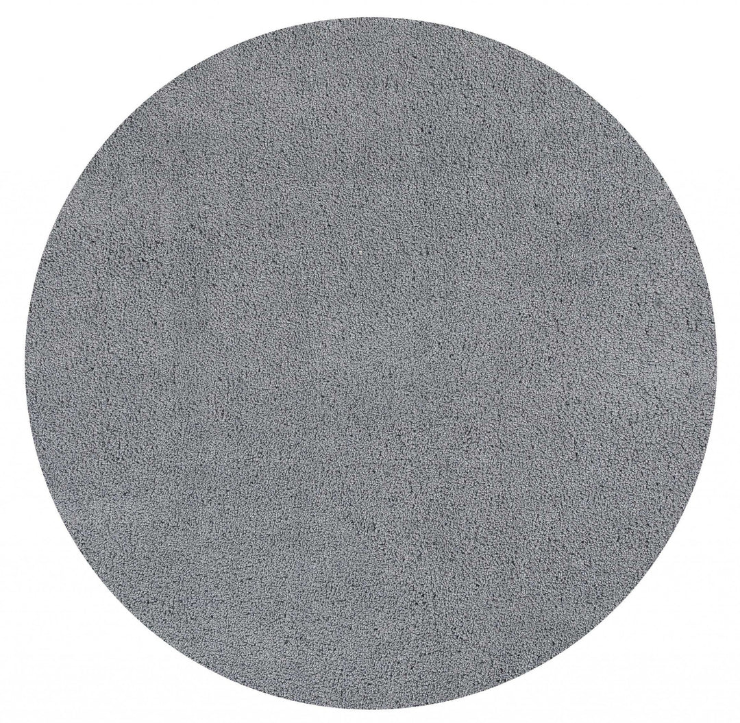 8 Round Polyester Grey Area Rug Image 1