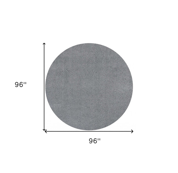 8 Round Polyester Grey Area Rug Image 2