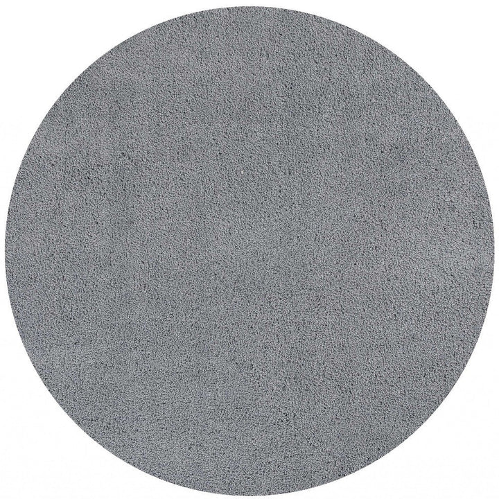 8 Round Polyester Grey Area Rug Image 5